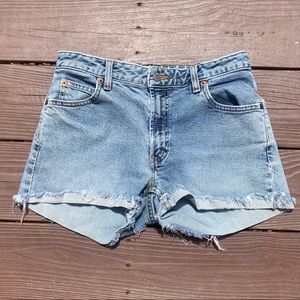 Gap high waist stretch light blue denim shorts